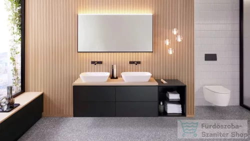 Geberit OPTION PLUS SQUARE 120x70 cm-es tükör LED világítással,matt fekete/eloxált alumínium 502.785.14.1