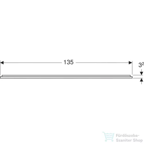 Geberit OPTION PLUS SQUARE 135x70 cm-es tükör LED világítással,matt fekete/eloxált alumínium 502.786.14.1