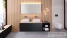 Geberit OPTION PLUS SQUARE 135x70 cm-es tükör LED világítással,matt fekete/eloxált alumínium 502.786.14.1