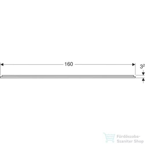 Geberit OPTION PLUS SQUARE 160x70 cm-es tükör LED világítással,matt fekete/eloxált alumínium 502.787.14.1