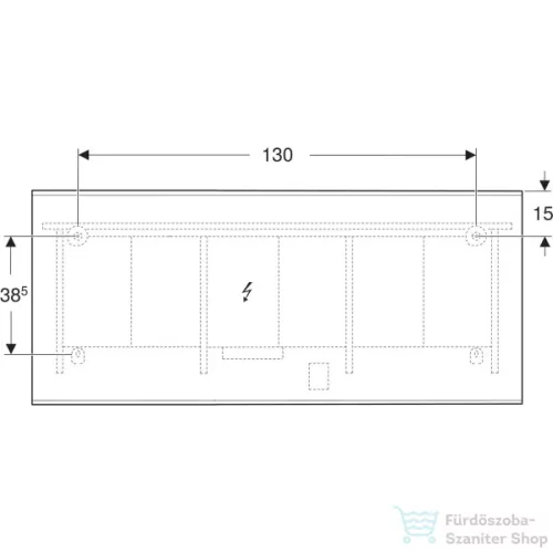 Geberit OPTION PLUS SQUARE 160x70 cm-es tükör LED világítással,matt fekete/eloxált alumínium 502.787.14.1