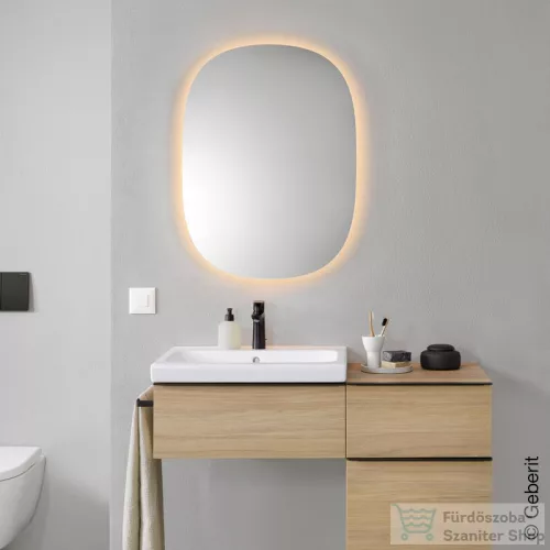 Geberit Option Oval 60x80 cm-es tükör világítással,502.800.00.1