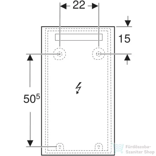 Geberit OPTION BASIC SQUARE 40x70 cm-es tükör LED világítással,eloxált alumínium 502.803.00.1