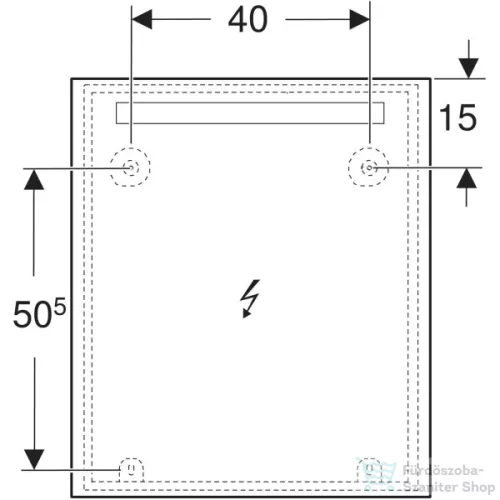 Geberit OPTION BASIC SQUARE 60x70 cm-es tükör LED világítással,eloxált alumínium 502.805.00.1