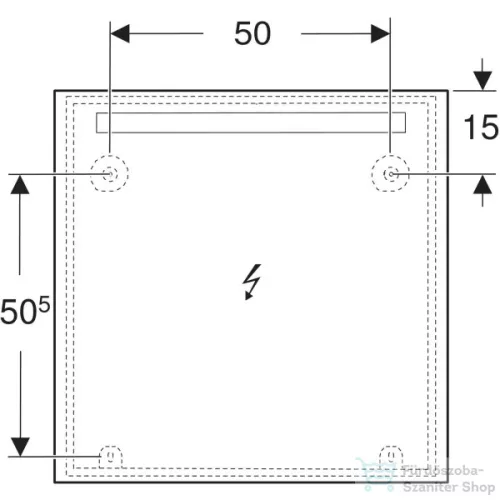 Geberit OPTION BASIC SQUARE 70x70 cm-es tükör LED világítással,eloxált alumínium 502.806.00.1