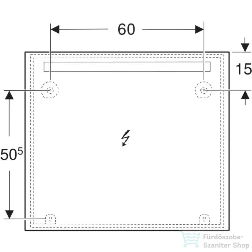 Geberit OPTION BASIC SQUARE 80x70 cm-es tükör LED világítással,eloxált alumínium 502.807.00.1