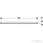 Geberit OPTION BASIC SQUARE 90x70 cm-es tükör LED világítással,eloxált alumínium 502.808.00.1