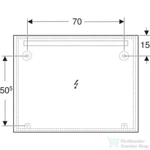 Geberit OPTION BASIC SQUARE 90x70 cm-es tükör LED világítással,eloxált alumínium 502.808.00.1
