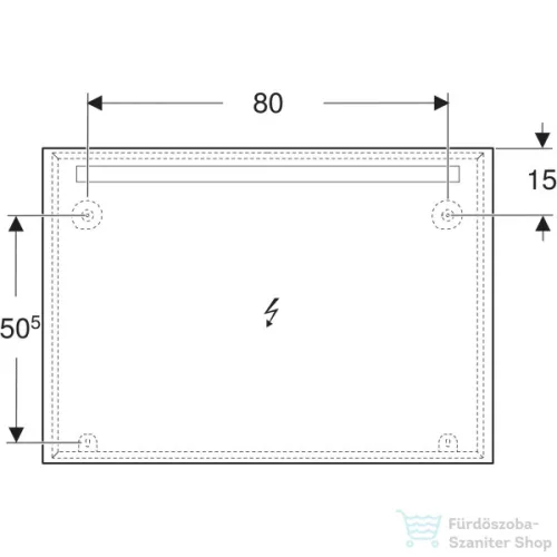 Geberit OPTION BASIC SQUARE 100x70 cm-es tükör LED világítással,eloxált alumínium 502.809.00.1
