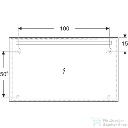 Geberit OPTION BASIC SQUARE 120x70 cm-es tükör LED világítással,eloxált alumínium 502.810.00.1