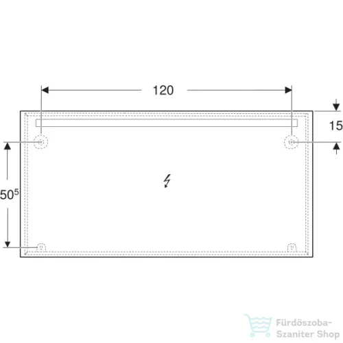 Geberit OPTION BASIC SQUARE 140x70 cm-es tükör LED világítással,eloxált alumínium 502.811.00.1