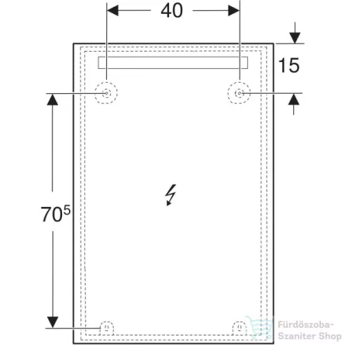 Geberit OPTION BASIC SQUARE 60x90 cm-es tükör LED világítással,eloxált alumínium 502.812.00.1