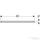 Geberit OPTION BASIC SQUARE 80x90 cm-es tükör LED világítással,eloxált alumínium 502.813.00.1