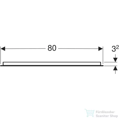 Geberit OPTION BASIC SQUARE 80x90 cm-es tükör LED világítással,eloxált alumínium 502.813.00.1