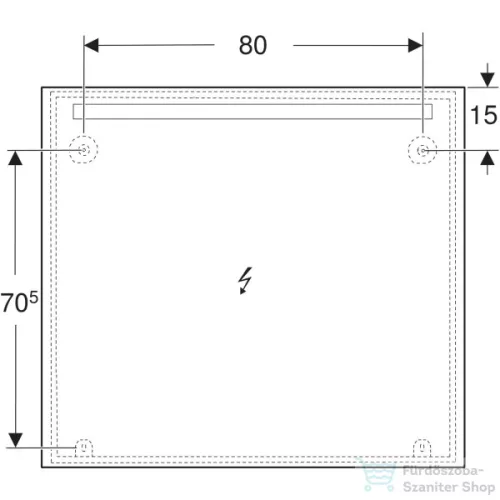 Geberit OPTION BASIC SQUARE 100x90 cm-es tükör LED világítással,eloxált alumínium 502.814.00.1