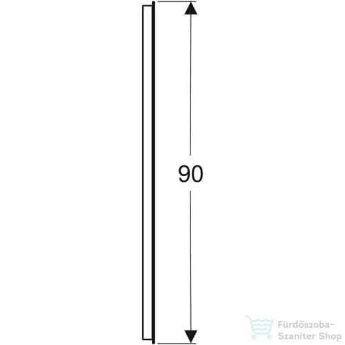 Geberit OPTION BASIC SQUARE 100x90 cm-es tükör LED világítással,eloxált alumínium 502.814.00.1