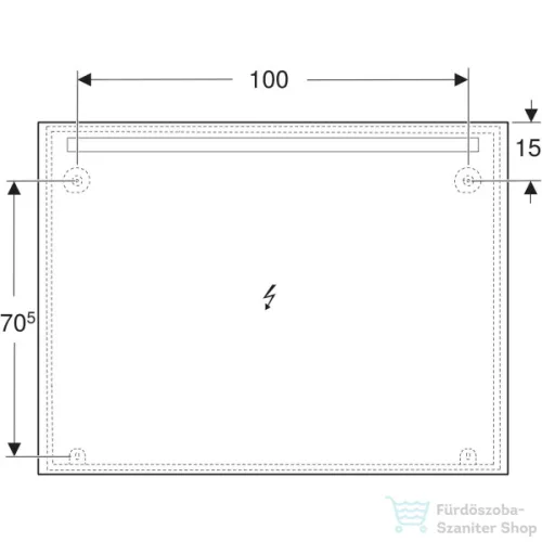 Geberit OPTION BASIC SQUARE 120x90 cm-es tükör LED világítással,eloxált alumínium 502.815.00.1