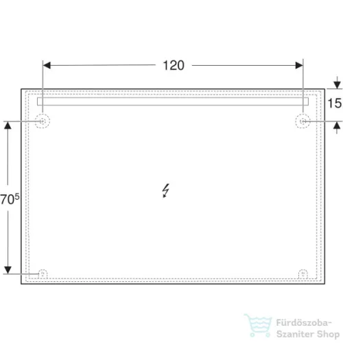 Geberit OPTION BASIC SQUARE 140x90 cm-es tükör LED világítással,eloxált alumínium 502.816.00.1