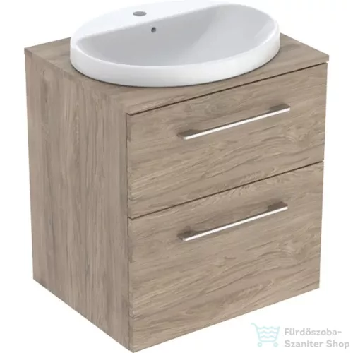 Geberit SELNOVA SQUARE 59,1x50,2 cm-es 2 fiókos alsószekrény pulttal és Variform mosdóval,hikoridió 502.870.00.1
