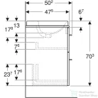 Geberit SELNOVA SQUARE 59,1x50,2 cm-es 2 fiókos alsószekrény pulttal és Variform mosdóval,hikoridió 502.870.00.1