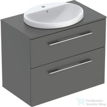   Geberit SELNOVA SQUARE 79,1x50,2 cm-es 2 fiókos alsószekrény pulttal és Variform mosdóval,matt láva 502.873.00.1