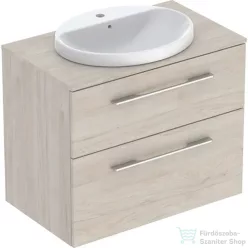   Geberit SELNOVA SQUARE 79,1x50,2 cm-es 2 fiókos alsószekrény pulttal és Variform mosdóval,világos hikoridió 502.875.00.1