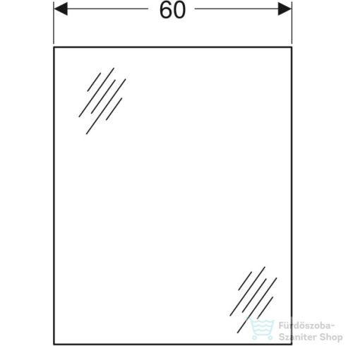 Geberit Selnova Square 60x75 cm-es tükör világítás nélkül,502.891.00.1