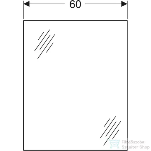 Geberit Selnova Square 60x75 cm-es tükör világítás nélkül,502.891.00.1