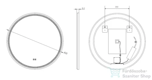 Kielle IDOLIO 80 cm-es LED tükör, fűtéssel, króm 50324003