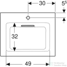Geberit ONE 60x48 cm-es beépíthető mosdó túlfolyó nélkül,KeraTect mázzal,fehér 505.002.00.1