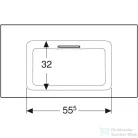 Geberit ONE 90x48 cm-es beépíthető mosdó csaplyuk-és túlfolyó nélkül,KeraTect mázzal,fehér 505.005.00.1