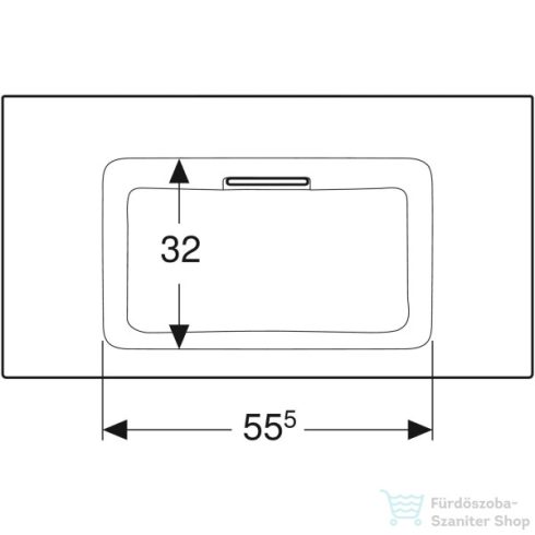 Geberit ONE 90x48 cm-es beépíthető mosdó csaplyuk-és túlfolyó nélkül,KeraTect mázzal,fehér 505.005.00.1