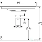 Geberit ONE 90x48 cm-es beépíthető mosdó túlfolyó nélkül,KeraTect mázzal,fehér 505.006.00.1