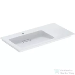   Geberit ONE 90x48 cm-es mosdó bal oldali csaplyukkal,túlfolyó nélkül,fényes fehér takarólappal,KeraTect mázzal,fehér 505.007.00.1