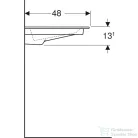 Geberit ONE 90x48 cm-es mosdó bal oldali csaplyukkal,túlfolyó nélkül,fényes fehér takarólappal,KeraTect mázzal,fehér 505.007.00.1