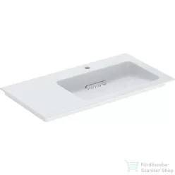   Geberit ONE 90x48 cm-es mosdó jobb oldali csaplyukkal,túlfolyó nélkül,fényes fehér takarólappal,KeraTect mázzal,fehér 505.009.00.1