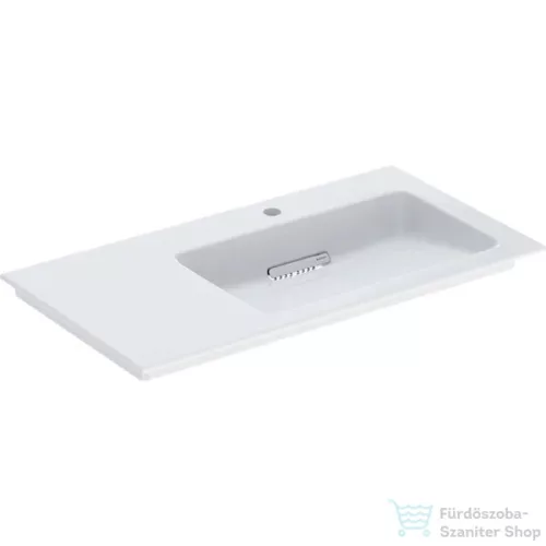 Geberit ONE 90x48 cm-es mosdó jobb oldali csaplyukkal,túlfolyó nélkül,fényes fehér takarólappal,KeraTect mázzal,fehér 505.009.00.1