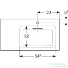 Geberit ONE 90x48 cm-es mosdó jobb oldali csaplyukkal,túlfolyó nélkül,fényes fehér takarólappal,KeraTect mázzal,fehér 505.009.00.1