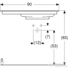 Geberit ONE 90x48 cm-es mosdó jobb oldali csaplyukkal,túlfolyó nélkül,fényes fehér takarólappal,KeraTect mázzal,fehér 505.009.00.1