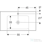 Geberit ONE 90x48 cm-es beépíthető mosdó túlfolyó nélkül,KeraTect mázzal,fehér 505.010.01.3
