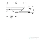 Geberit ONE 120x48 cm-es beépíthető mosdó túlfolyó nélkül,KeraTect mázzal,fehér 505.010.01.5