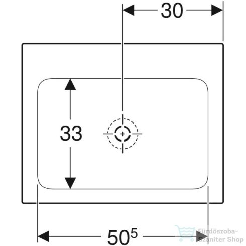 Geberit ONE 60x48 cm-es beépíthető mosdó csaplyuk-és túlfolyó nélkül,KeraTect mázzal,fehér 505.011.01.1