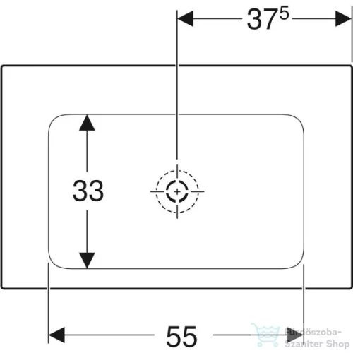 Geberit ONE 75x48 cm-es beépíthető mosdó csaplyuk-és túlfolyó nélkül,KeraTect mázzal,fehér 505.011.01.2