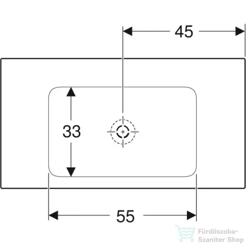 Geberit ONE 90x48 cm-es beépíthető mosdó csaplyuk-és túlfolyó nélkül,KeraTect mázzal,fehér 505.011.01.3