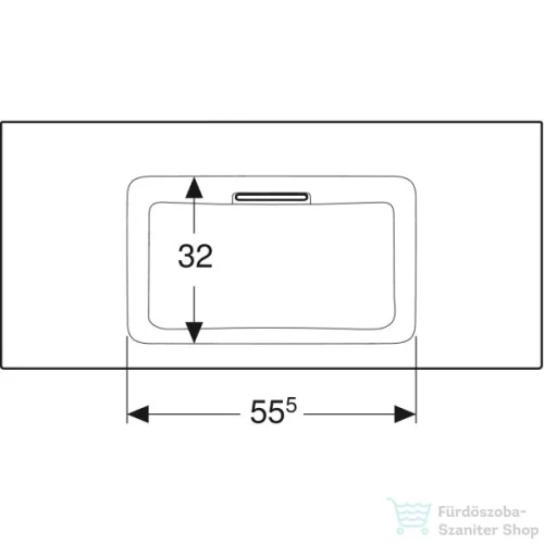 Geberit ONE 105x48 cm-es beépíthető mosdó csaplyuk nélkül,KeraTect mázzal,fehér 505.014.00.1