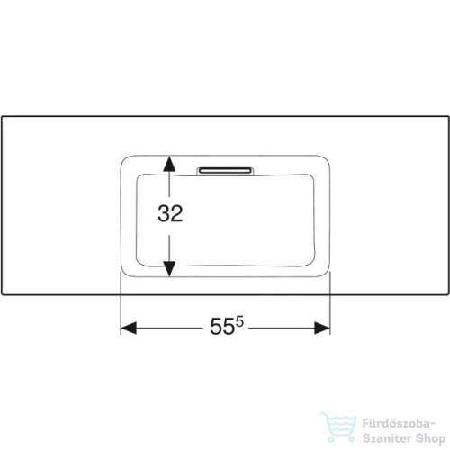 Geberit ONE 120x48 cm-es beépíthető mosdó csaplyuk-és túlfolyó nélkül,KeraTect mázzal,fehér 505.016.00.1