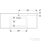 Geberit ONE 120x48 cm-es beépíthető mosdó túlfolyó nélkül,KeraTect mázzal,fehér 505.017.00.1