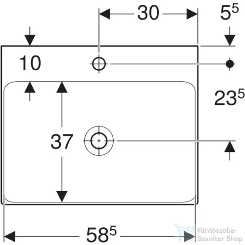 Geberit ONE 60x48 cm-es mosdó túlfolyó nélkül,KeraTect mázzal,fehér 505.020.01.1