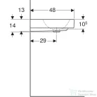 Geberit ONE 60x48 cm-es mosdó túlfolyó nélkül,KeraTect mázzal,fehér 505.020.01.1