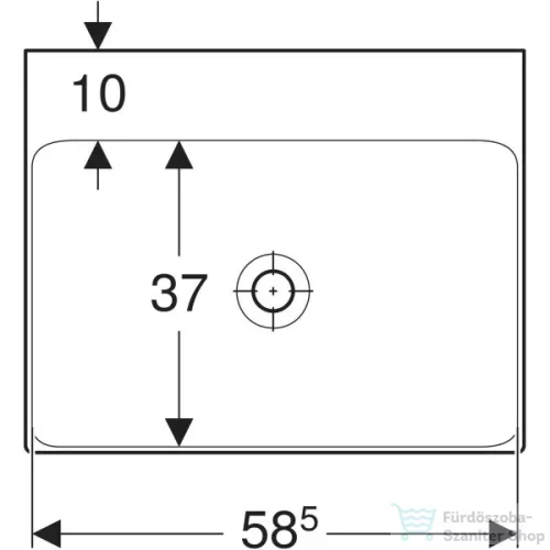 Geberit ONE 60x48 cm-es mosdó csaplyuk-és túlfolyó nélkül,KeraTect mázzal,fehér 505.021.01.1